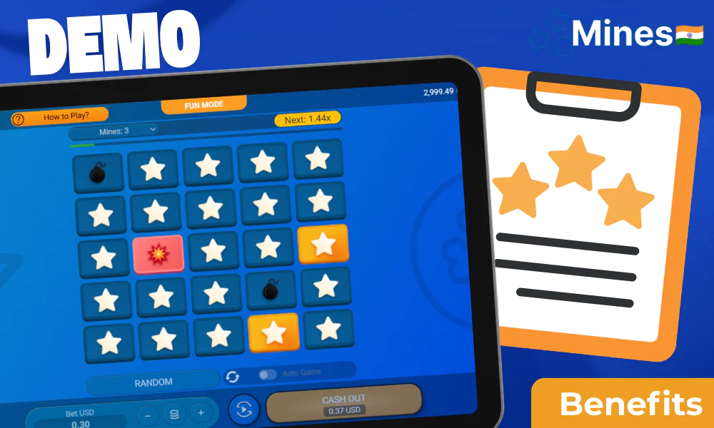 Some advantages of the demo mode in Mines